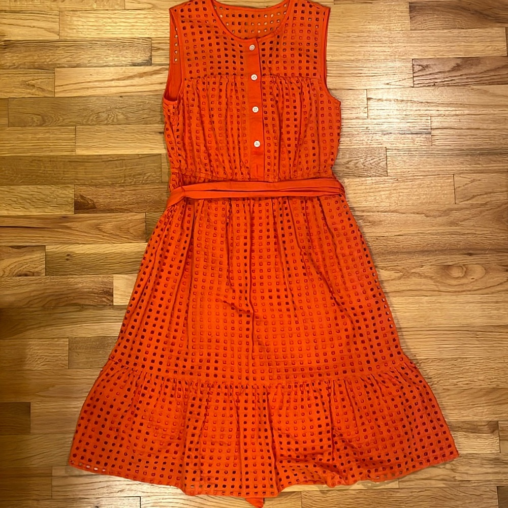 J Crew 2 Petite eyelet midi dress
